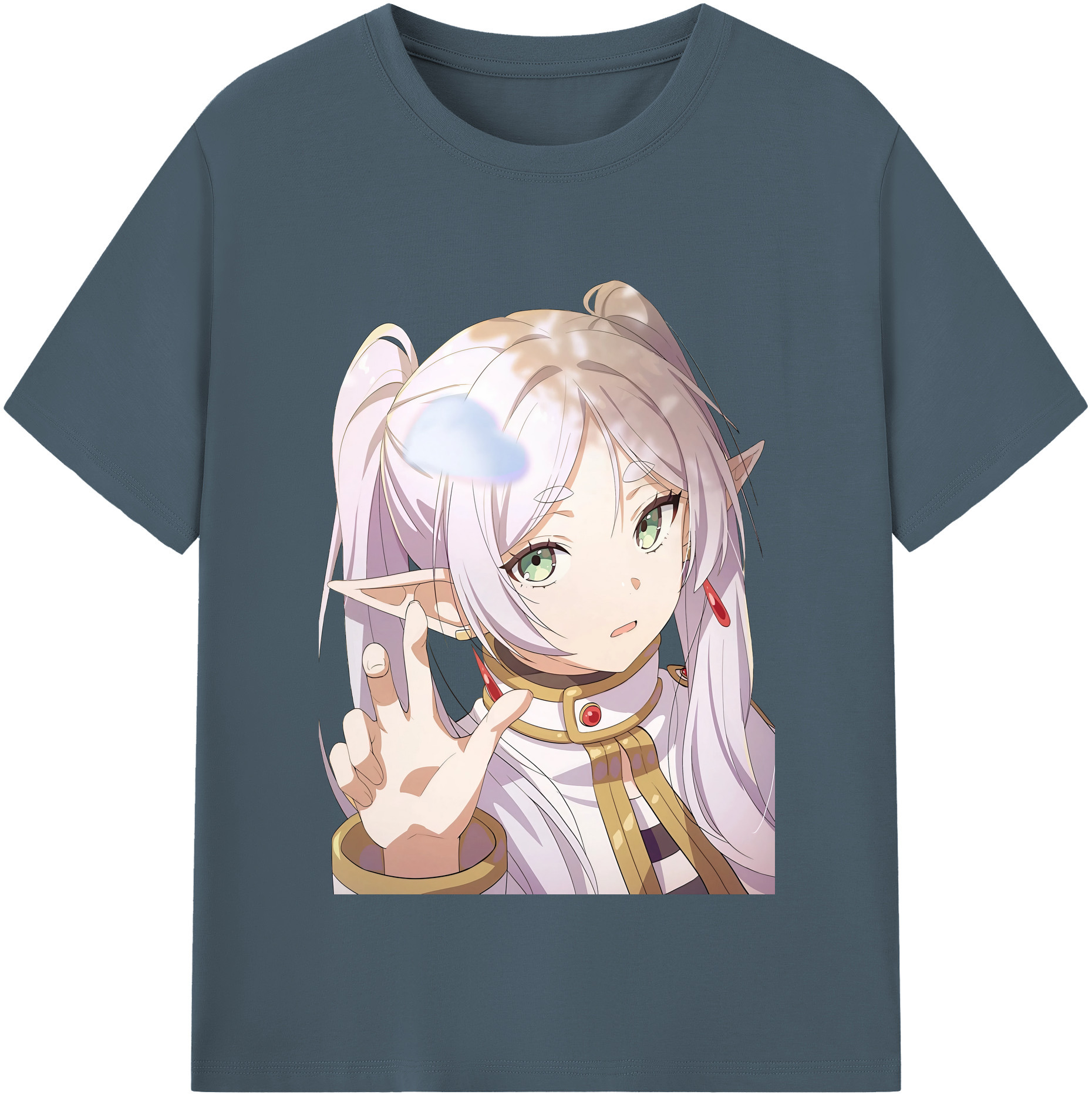 （画像用） 葬送のフリーレン Frieren 綿100％半袖Tシャツ（フロントプリント）